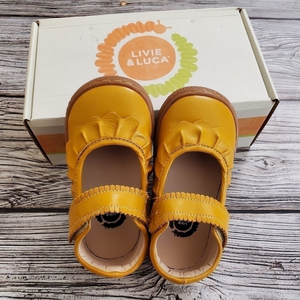 Livie and Luca Butterscotch Ruche Mary Jane Shoes No Box